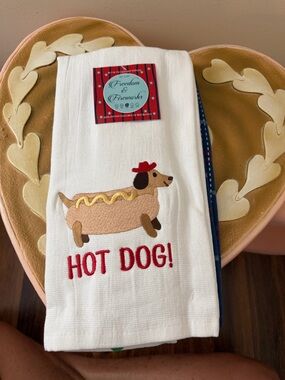 Set of 2 Freedom & Fireworks 4th of July Dachshund Hot Dog Dish Towels